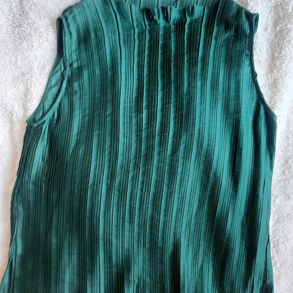 Zara Co-ord Set pleated top & pleated pants raw hems green Sz L NWT - Picture 15 of 16